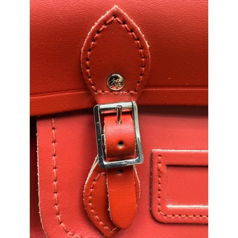 The Cambridge Satchel Company Fluoro Orange Leather Satchel Crossbody Bag